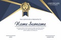 Certificate template. Appreciation diploma award with medal. Vector.