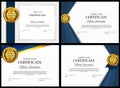 Certificate template Background Collection Set. Award diploma design blank. Vector Illustration