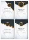 Certificate template Background Collection Set. Award diploma design blank. Vector Illustration Royalty Free Stock Photo