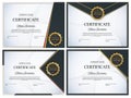 Certificate template Background Collection Set. Award diploma design blank. Vector Illustration Royalty Free Stock Photo