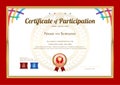 Certificate template in basketball sport theme with sport color Royalty Free Stock Photo