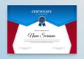 Certificate template blue and gold. Modern online course, diploma, corporate training certificate design