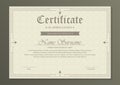 Certificate. Template diploma currency border. Award background Gift voucher. Vector illustration