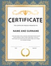 Certificate template, diploma, Letter size , vector