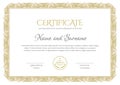 Certificate template. Diploma of modern design or gift certificate.