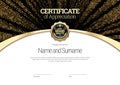 Certificate template. Diploma of modern design or gift certificate. Royalty Free Stock Photo