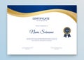Certificate template. Diploma of modern design or gift certificate. Vector illustration Royalty Free Stock Photo