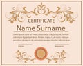 Certificate template floral ornament, printing