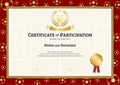 Certificate template in football sport theme with soccer border Royalty Free Stock Photo