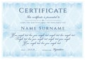 Certificate template. Formal border Guilloche pattern