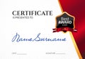 Certificate template luxury award. Vector business diploma with seal stamp. Gift coupon or success achievement