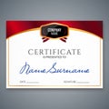 Certificate template luxury award. Vector business diploma with seal stamp. Gift coupon or success achievement