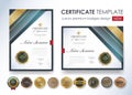 certificate template with luxury pattern,diploma,Vector illustration and vector Luxury premium badges design Royalty Free Stock Photo