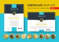 certificate template with modern pattern,diploma,Vector illustration and vector Luxury premium badges design,Set of retro vintage Royalty Free Stock Photo