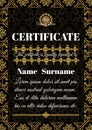 Certificate template with ornamental pattern. Royalty Free Stock Photo