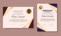 brown and blue gradient certificat template set of 2, simple modern design diploma or gift certificate Royalty Free Stock Photo