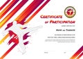 Certificate template sport theme with border frame, Diploma design Royalty Free Stock Photo