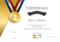 Certificate template in sport theme with border frame, Diploma design Royalty Free Stock Photo