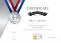 Certificate template in sport theme with border frame, Diploma design Royalty Free Stock Photo