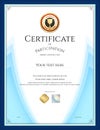 Certificate template in sport theme with border frame, Diploma d