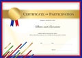 Certificate template in sport theme with border frame, Diploma d Royalty Free Stock Photo