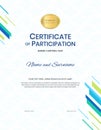Certificate template in sport theme with watermark background Royalty Free Stock Photo