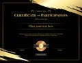 Certificate template in sport theme with watermark background, Diploma design Royalty Free Stock Photo