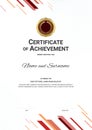 Certificate template in sport theme with watermark background, Diploma design Royalty Free Stock Photo