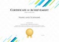 Certificate template in sport theme with watermark background Royalty Free Stock Photo