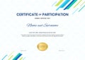 Certificate template in sport theme with watermark background, Diploma design Royalty Free Stock Photo