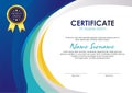 Certificate Template with stylish wave design