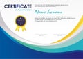 Certificate Template with stylish wave design