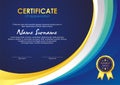 Certificate Template with stylish wave design