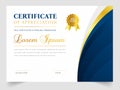 Certificate template in vector for achievement graduation completion. Royalty Free Stock Photo