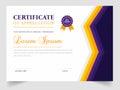 Certificate template in vector for achievement graduation completion. Royalty Free Stock Photo