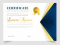 Certificate template in vector for achievement graduation completion. Royalty Free Stock Photo