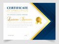 Certificate template in vector for achievement graduation completion. Royalty Free Stock Photo