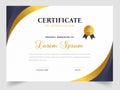 Certificate template in vector for achievement graduation completion. Royalty Free Stock Photo