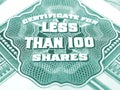 Certificate for less than 100 shares Royalty Free Stock Photo