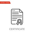 Certificate Vector Icon