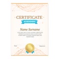 Certificate Vertical Template. Vector