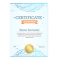 Certificate Vertical Template. Vector