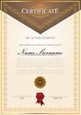 Certificate template vector gold ornament