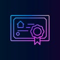 Certification, house nolan icon. Simple thin line, outline vector of real estateicons for ui and ux, website or mobile application