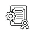 Certification, icon in line design. Certification, Accreditation, Compliance, Standards, Qualification, Validation