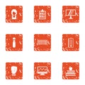 Certification icons set, grunge style Royalty Free Stock Photo