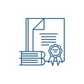 Certification line icon concept. Certification flat vector symbol, sign, outline illustration.
