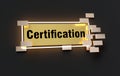 Certification modern golden sign