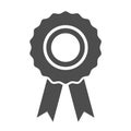 Certification seal award icon, symbol. Ribbon stamp symbol vector isolated