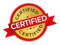 Certification seal or certified stamp label flat icons for apps or website